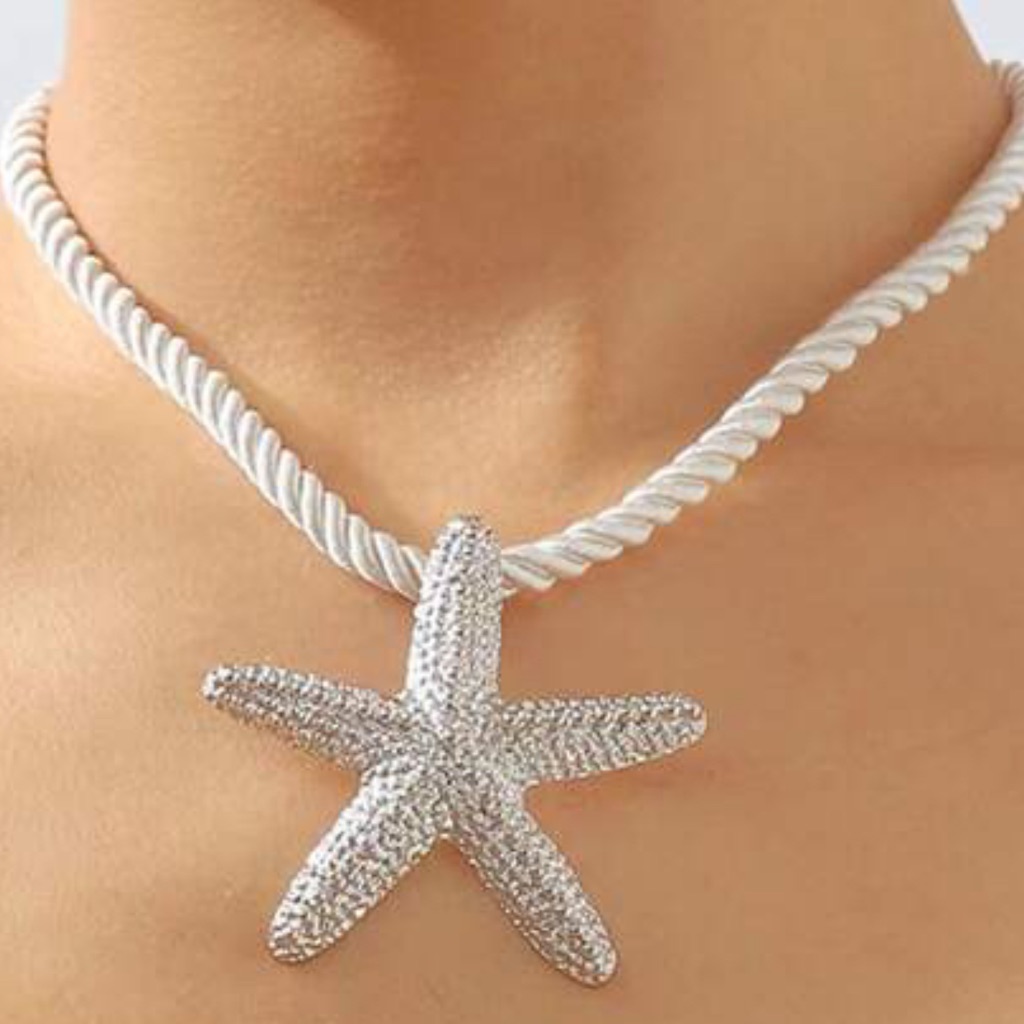 Silver Tone Starfish Necklace